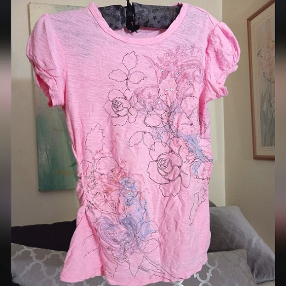 FANG Y2K 2000's Sequined Baby Tee Girl's Size Small - Picture 2 of 3